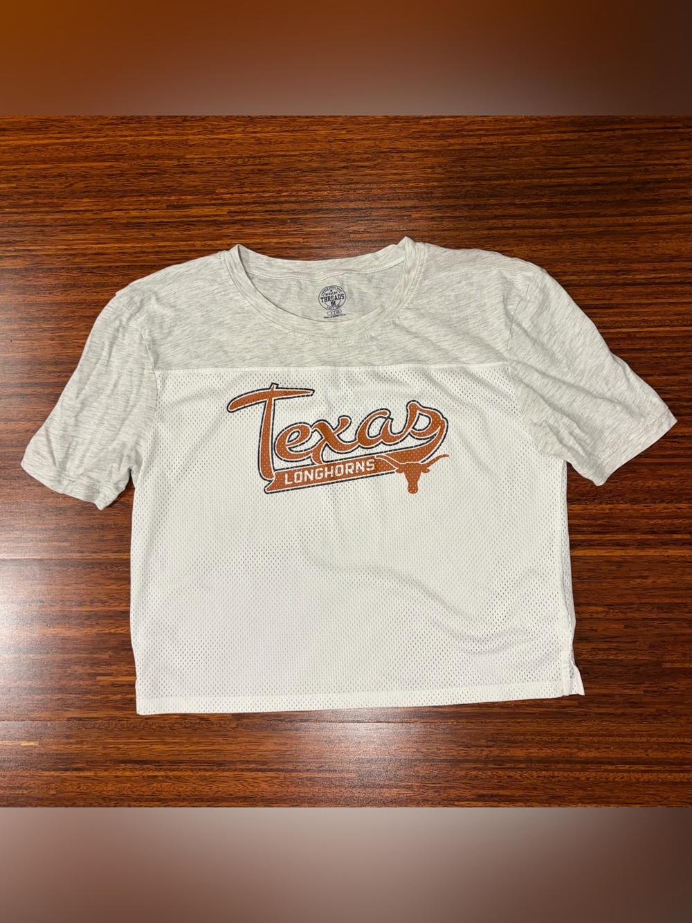 UT Texas Longhorns Rivalry Threads Mesh Crop Jersey Tee Small Gameday